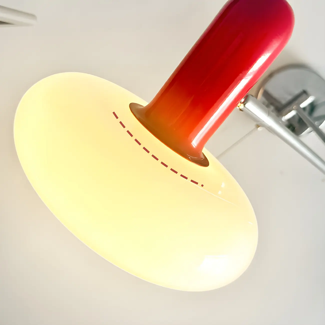 Contemporary Metal Silver Red Swing Arm Wall Light Image - 3 | homeyfad