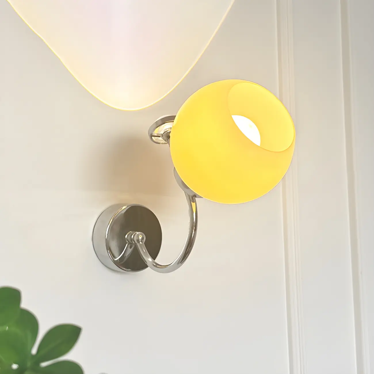 2-Light Small Globe Glass LED Wall Sconce for Bedroom Decor  Image - 2 | homeyfad