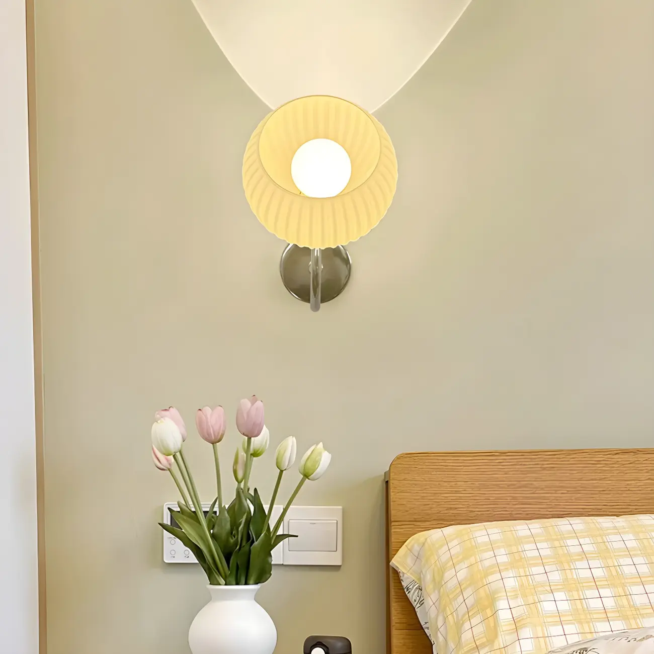 2-Light Small Globe Glass LED Wall Sconce for Bedroom Decor  Image - 3 | homeyfad