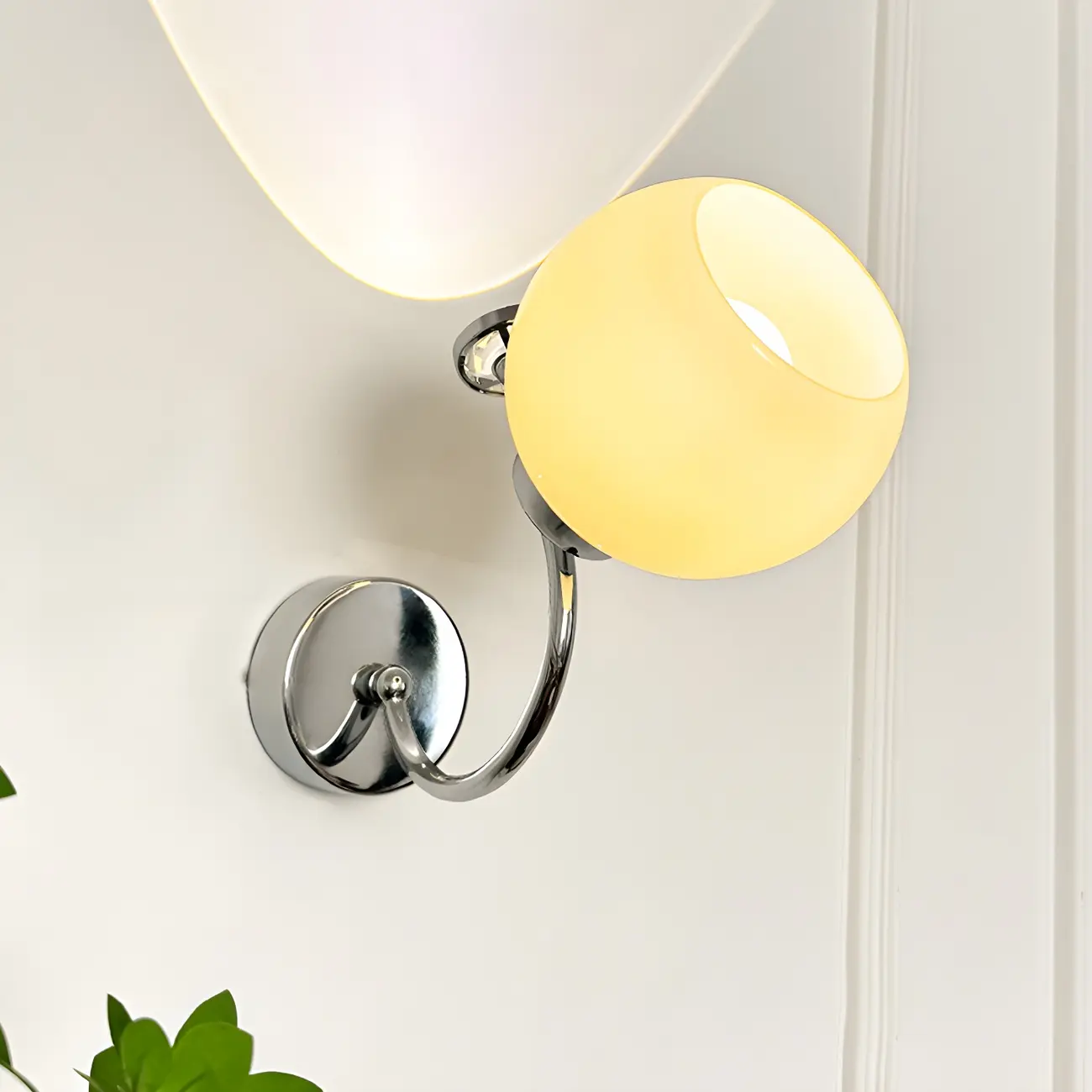 2-Light Small Globe Glass LED Wall Sconce for Bedroom Decor  Image - 8 | homeyfad