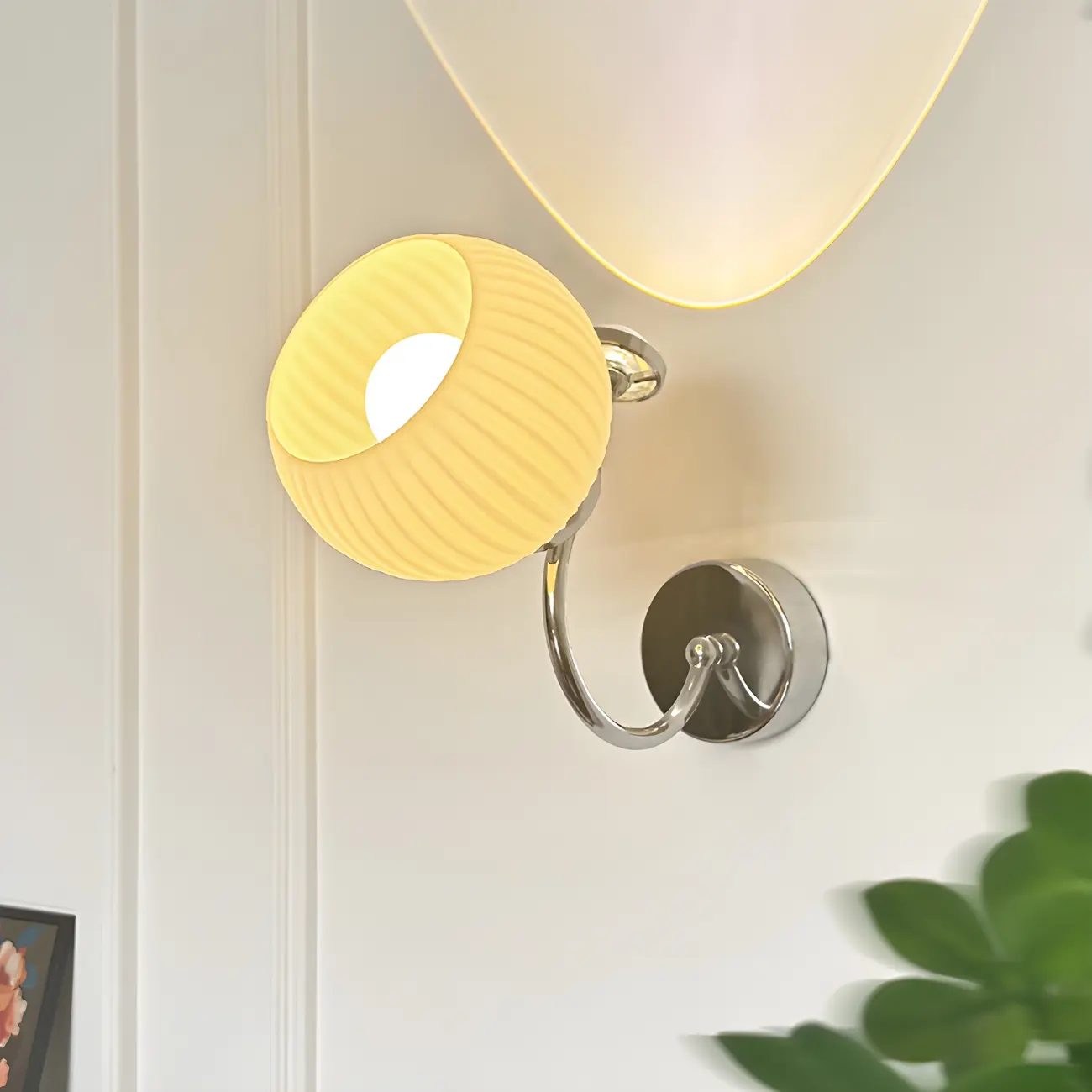 2-Light Small Globe Glass LED Wall Sconce for Bedroom Decor  Image - 9 | homeyfad