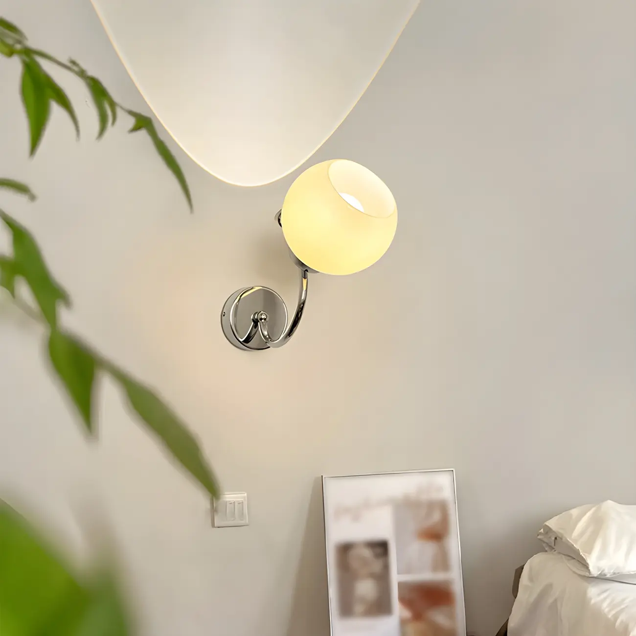 2-Light Small Globe Glass LED Wall Sconce for Bedroom Decor  Image - 11 | homeyfad