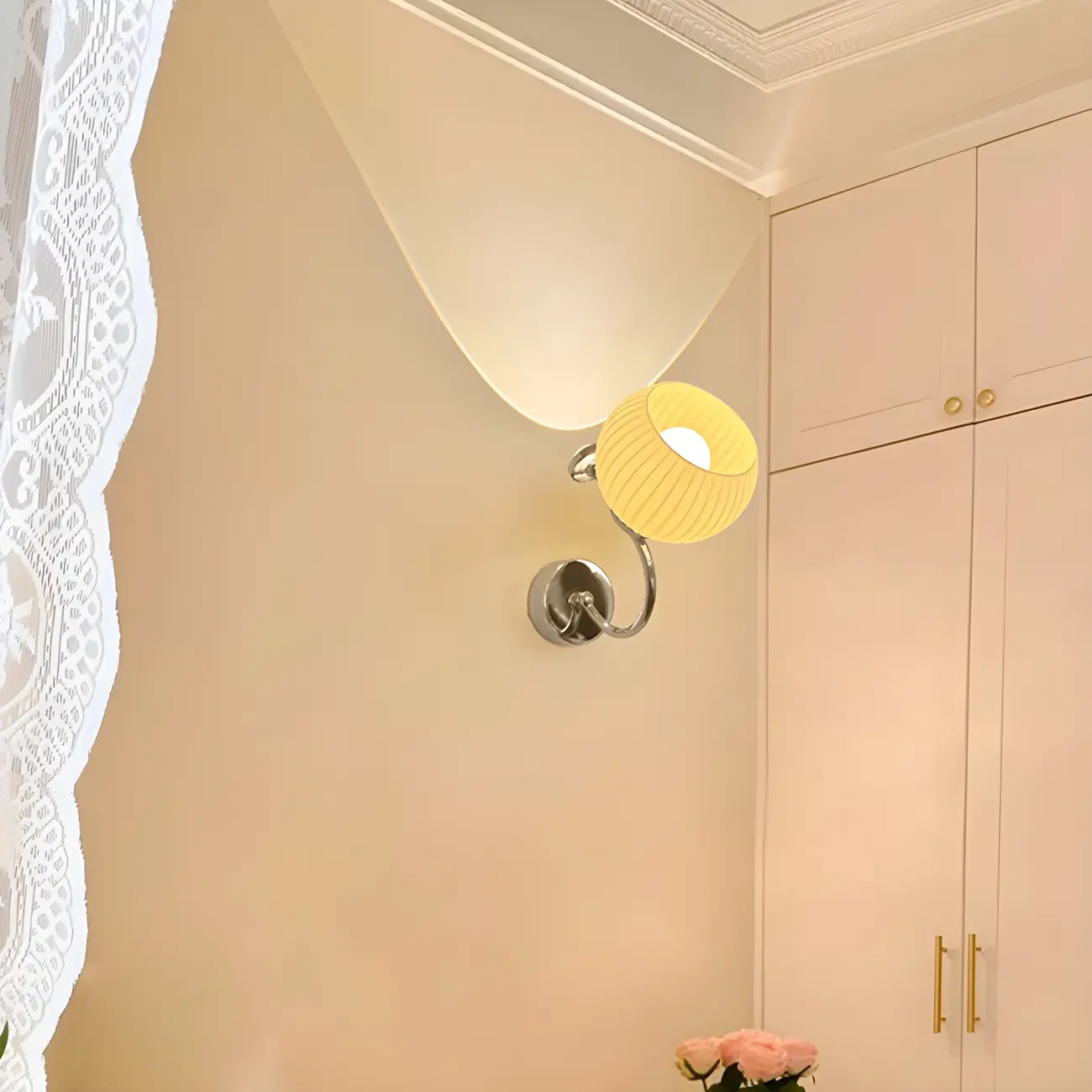 2-Light Small Globe Glass LED Wall Sconce for Bedroom Decor  Image - 12 | homeyfad