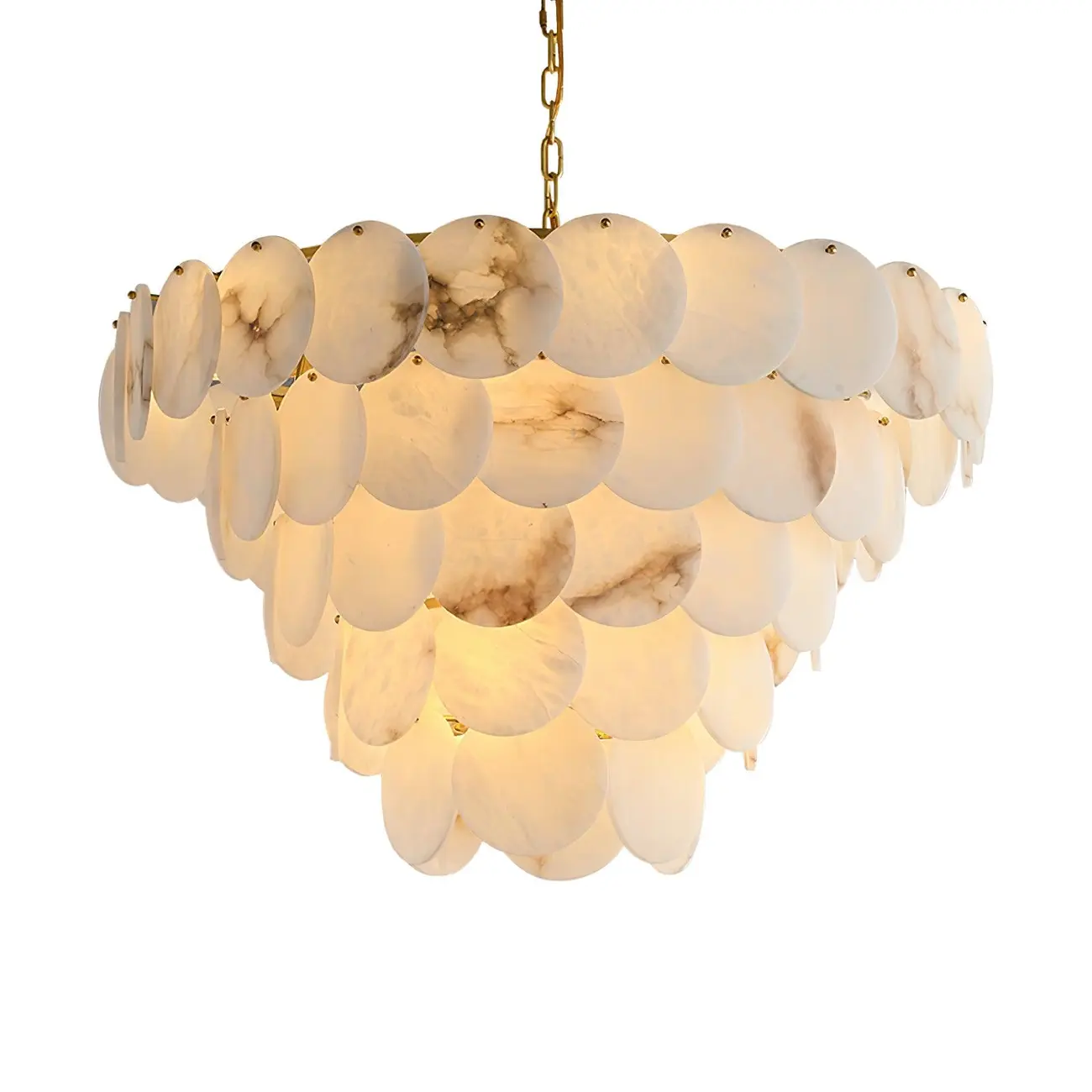 Mid-century Modern Alabaster Brass Chandelier Multi-tier Image - 33 | homeyfad