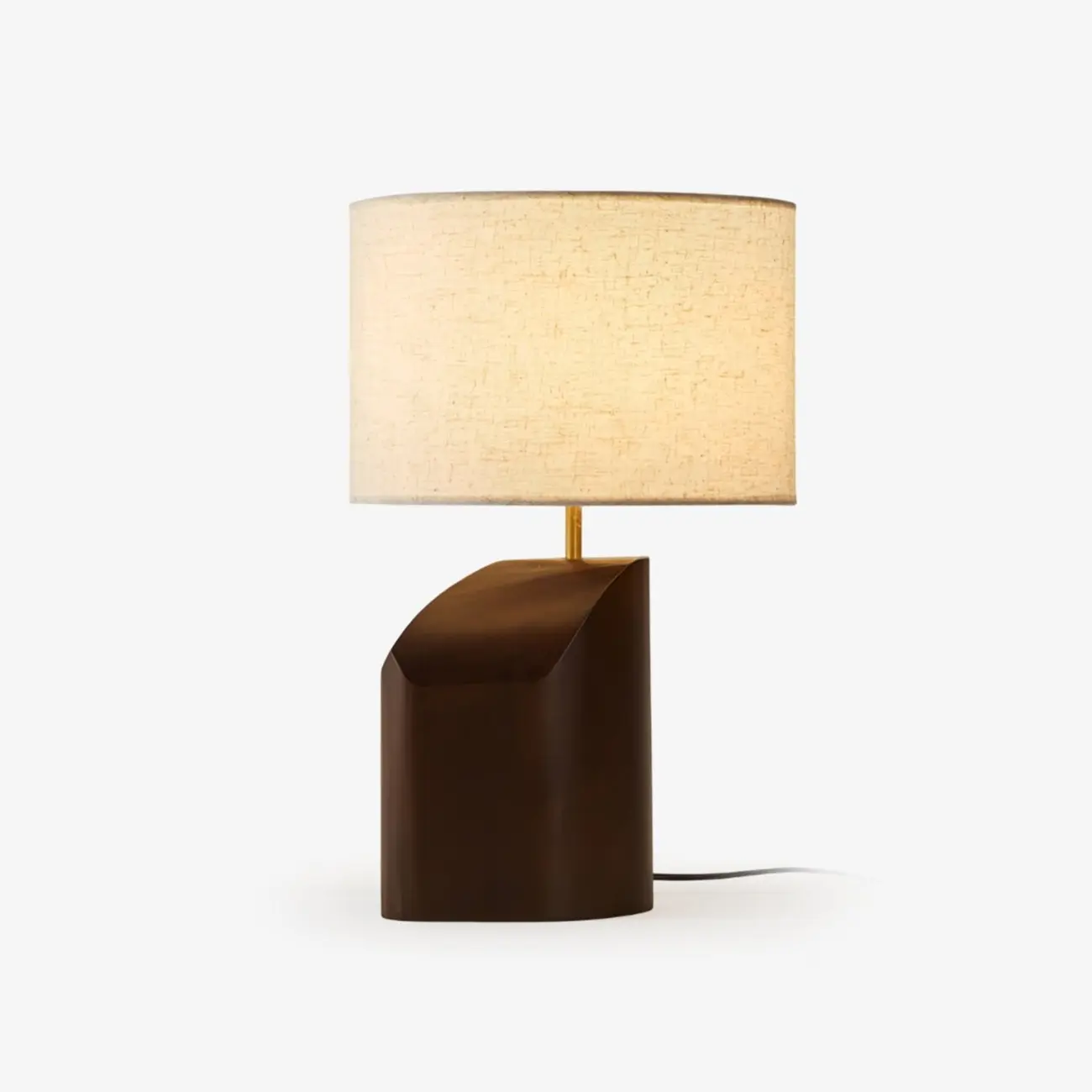 Contemporary Wood Fabric Table Lamp With Drum Shade Image - 3 | homeyfad