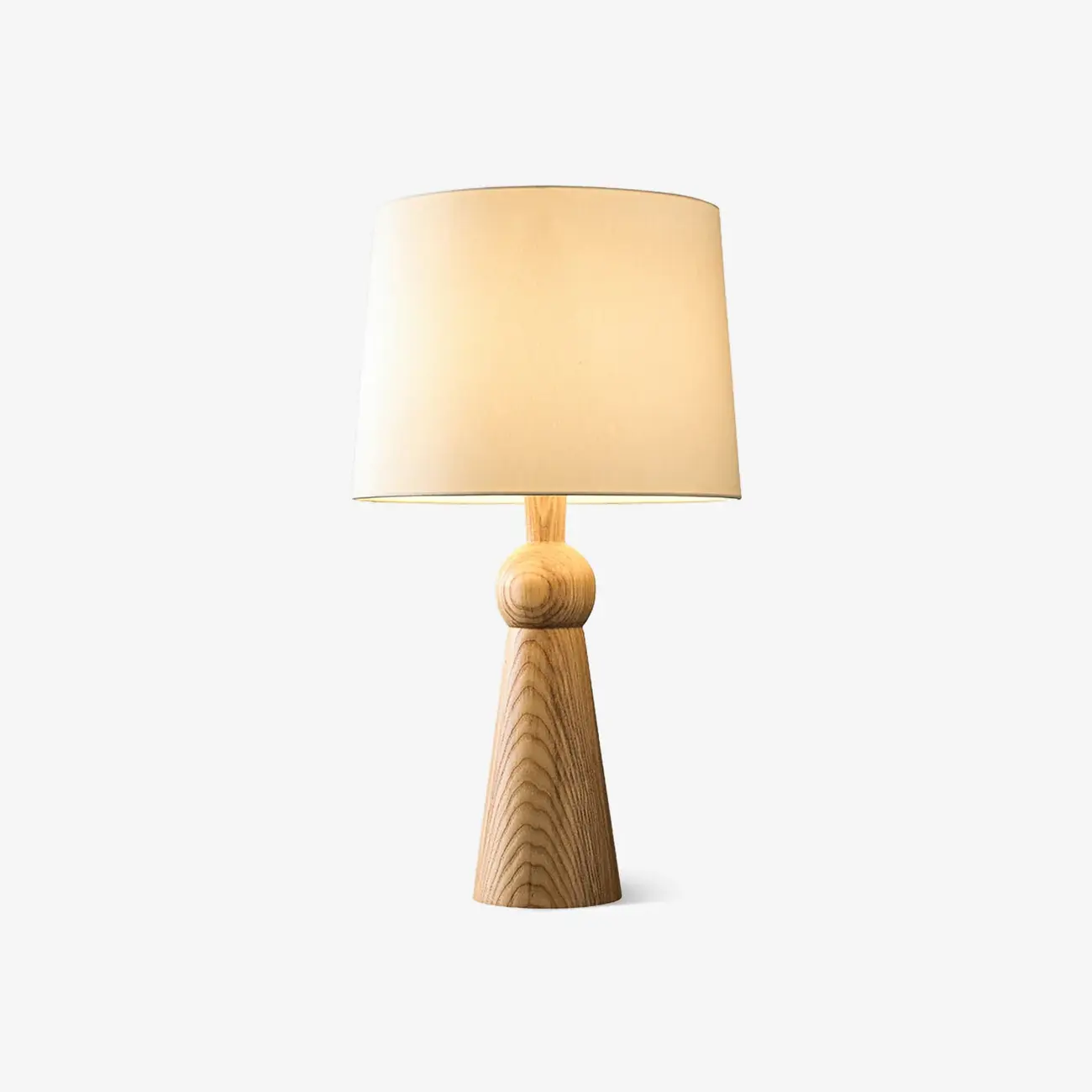 Contemporary Wood Tapered Base Table Lamp With Linen Shade Image - 5 | homeyfad