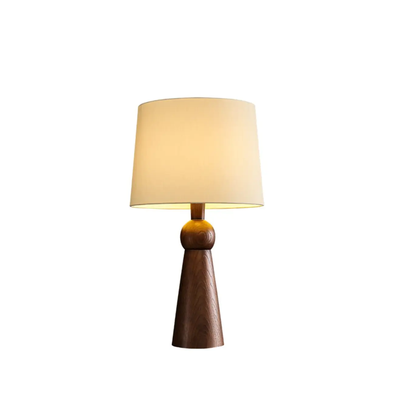 Contemporary Wood Tapered Base Table Lamp With Linen Shade Image - 12 | homeyfad