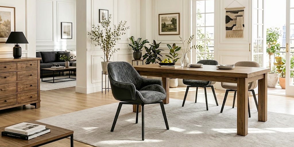 Black Dining Chairs Fabric | homeyfad