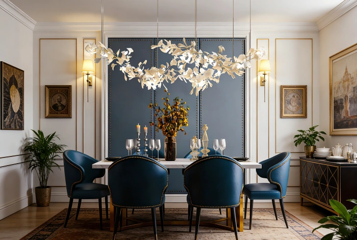Leaf-Inspired Chandelier for dining room lighting
