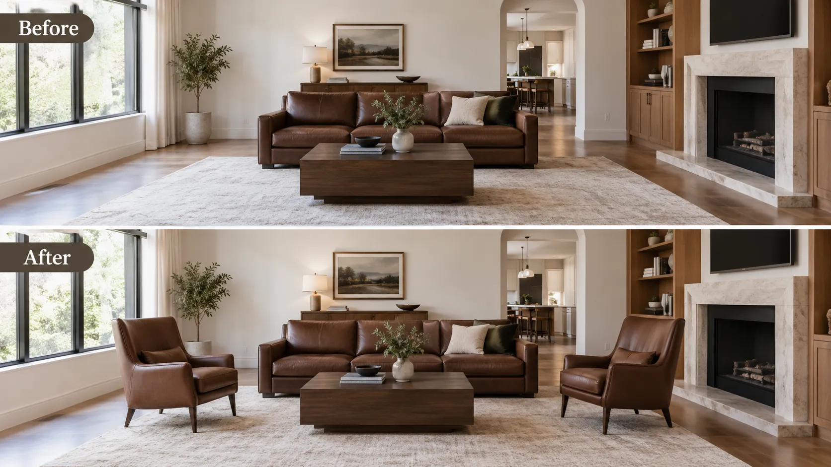 Before & After Accent Chairs for Living Room