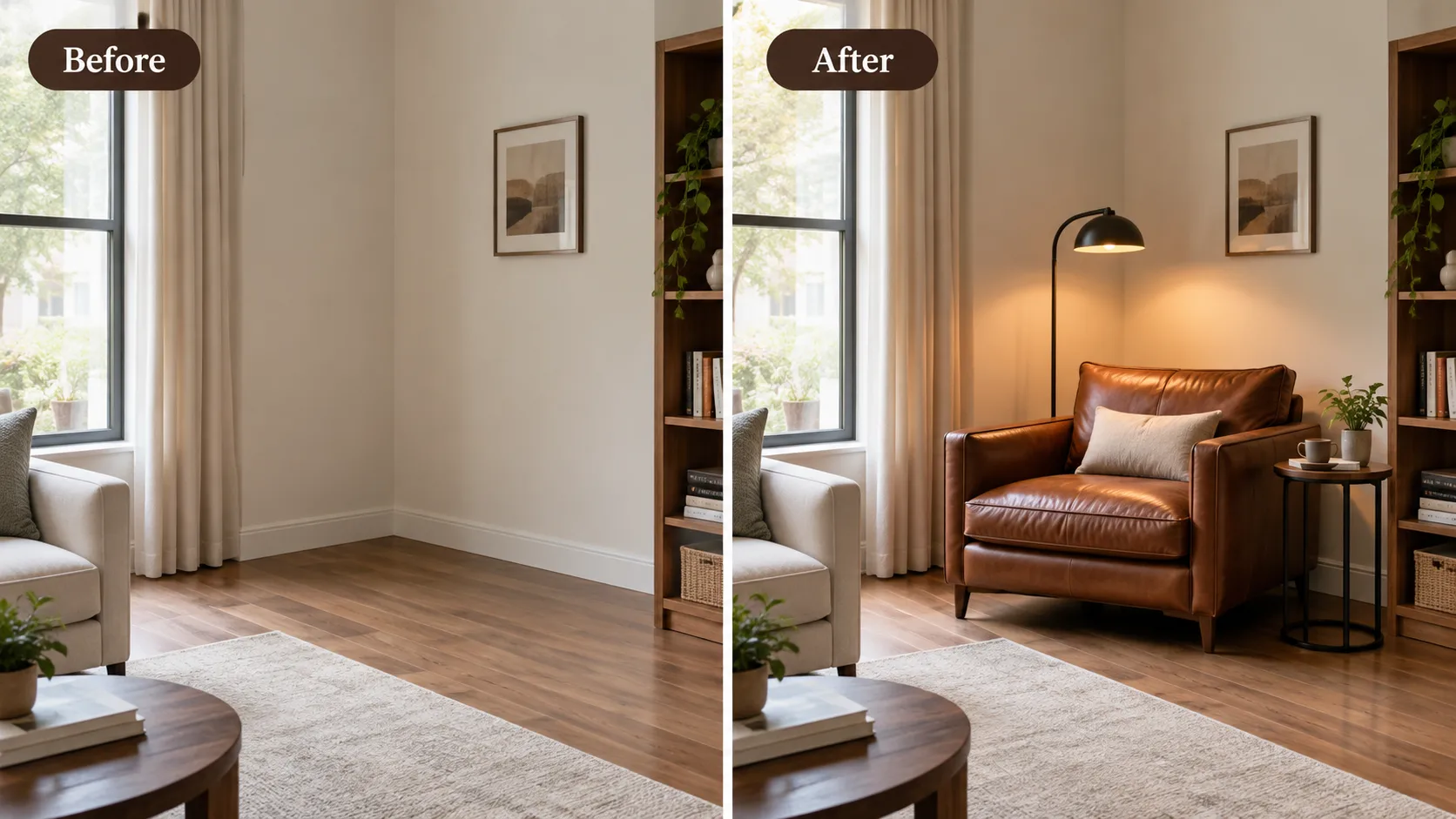 Before & After Accent Chairs for Corner