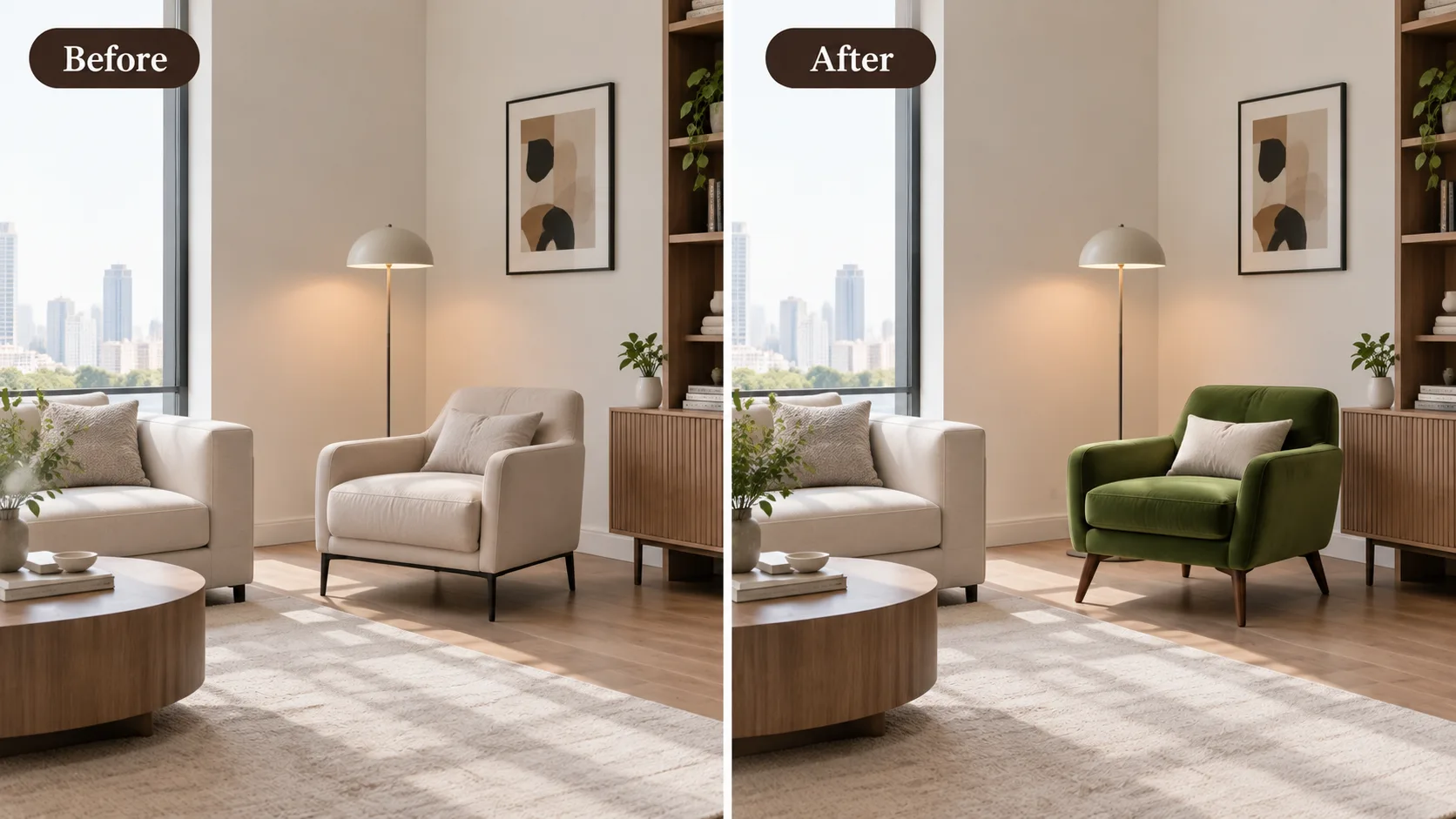 Before & After Accent Chairs for Living Room