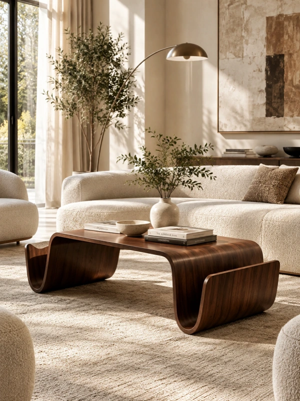 Contemporary Living Room with Statement Coffee Table