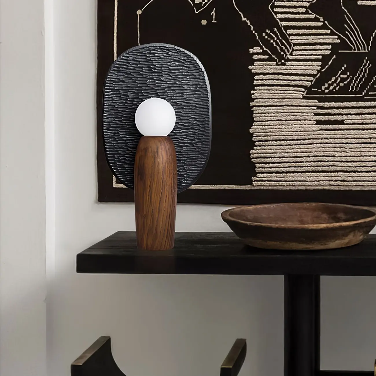 Mid Century Modern Metal Wood Table Lamp For Living Room Image - 4 | homeyfad