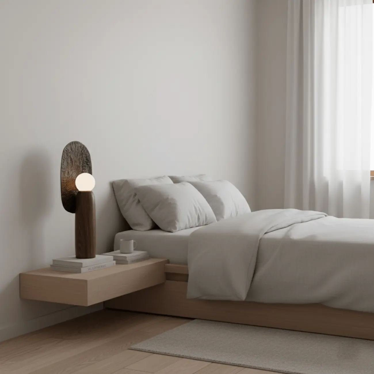 Mid Century Modern Metal Wood Table Lamp For Living Room Image - 14 | homeyfad