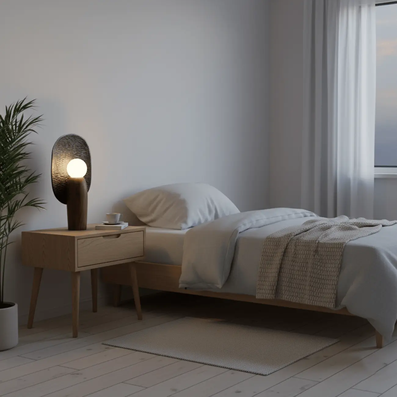 Mid Century Modern Metal Wood Table Lamp For Living Room Image - 2 | homeyfad