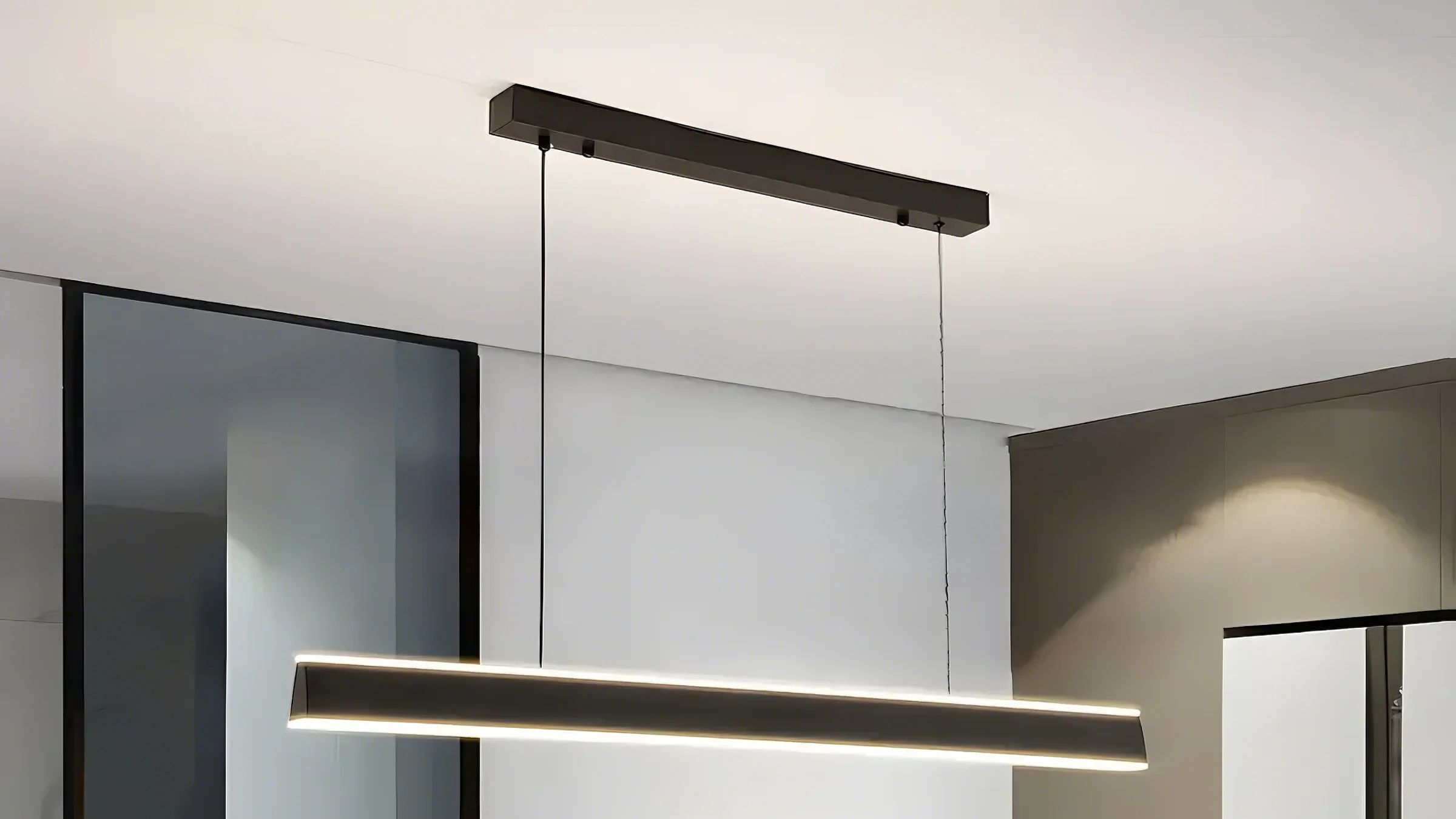 This Simple Metal Linear LED Pendant Light