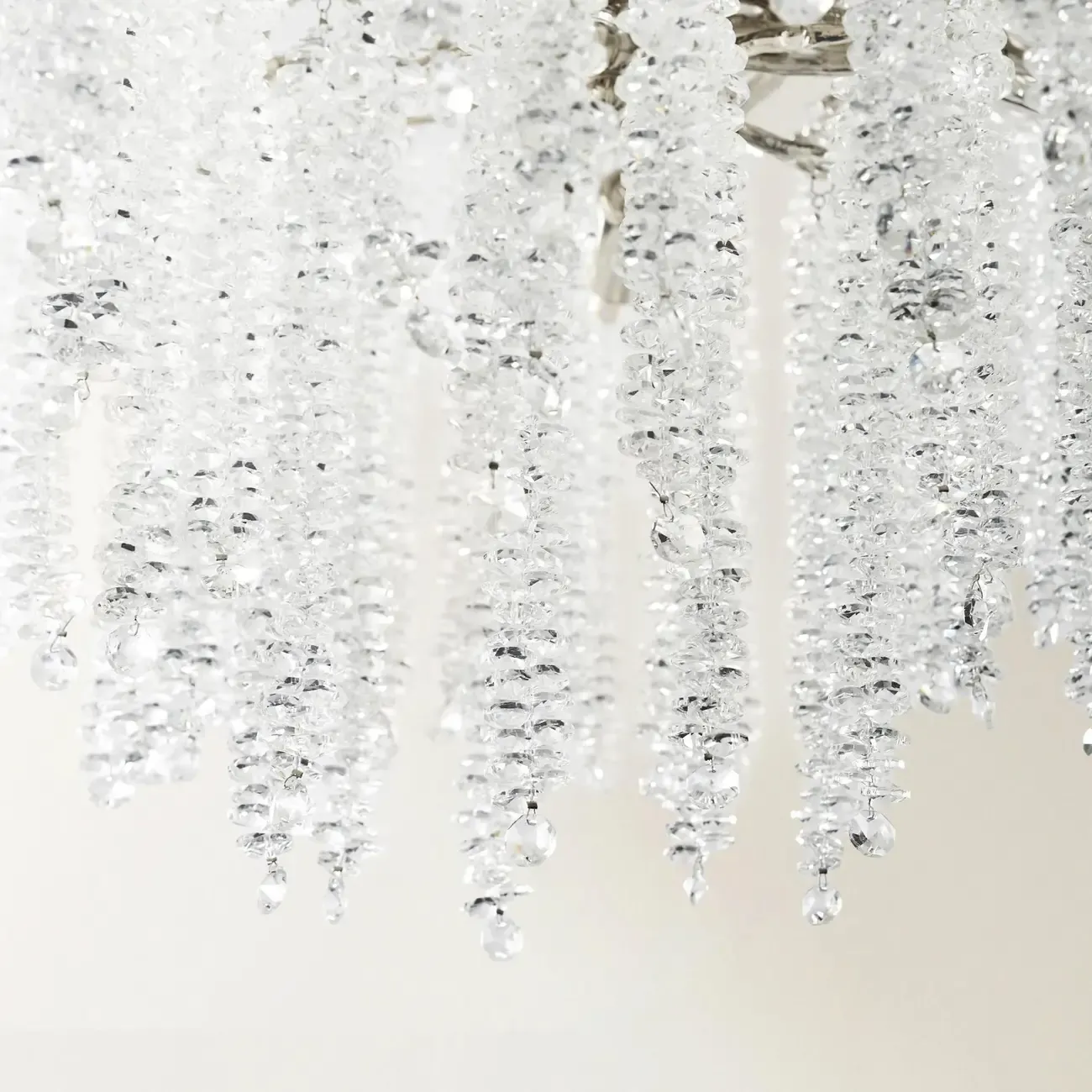 Modern 6-Light Branch Style Crystal Beaded Chandelier Image - 4