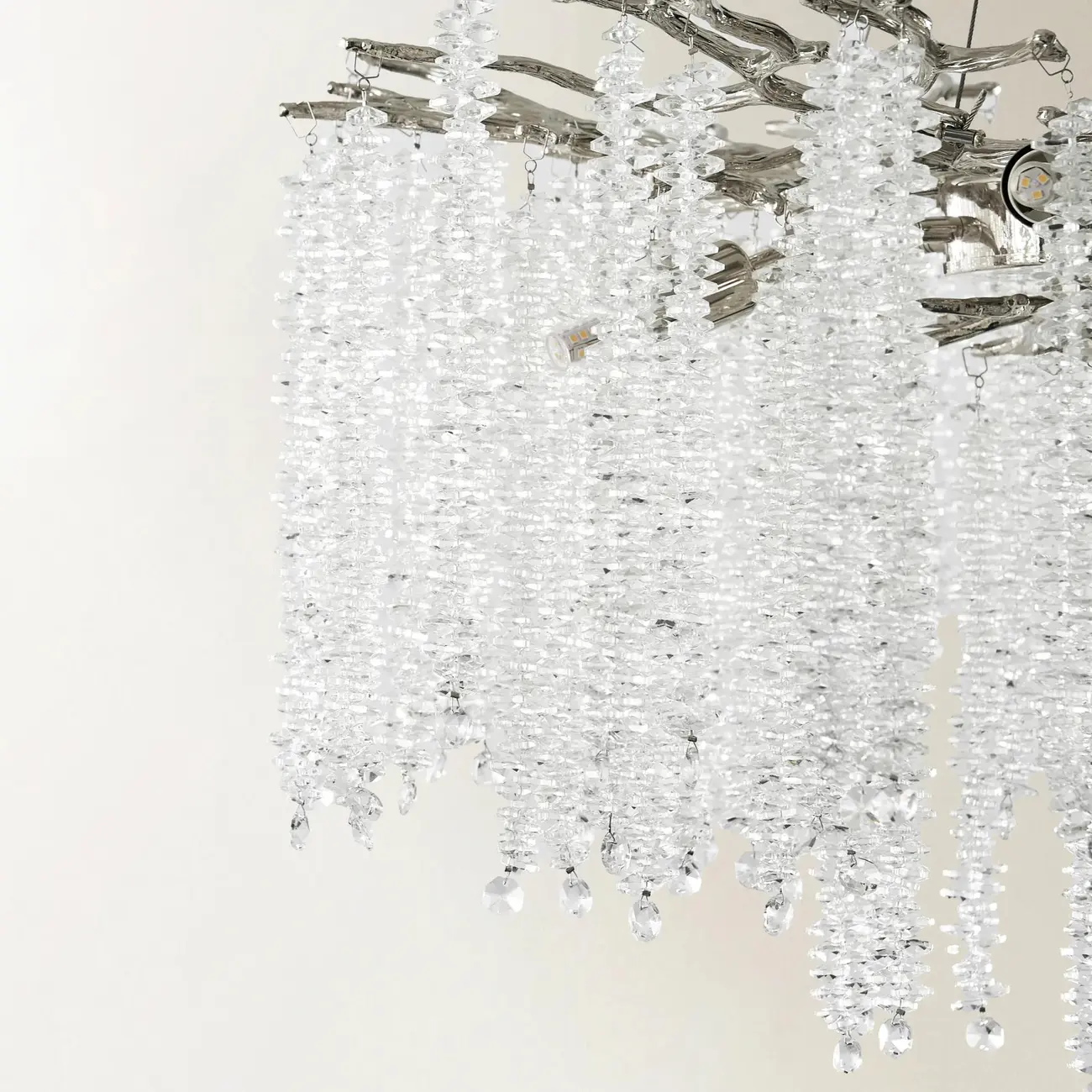 Modern 6-Light Branch Style Crystal Beaded Chandelier Image - 5 | homeyfad