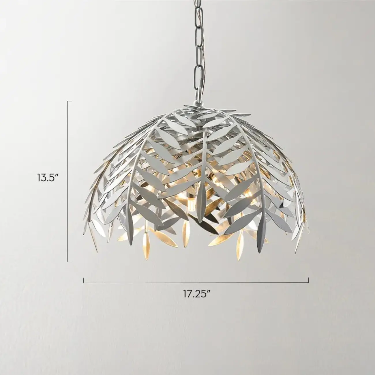 Modern Metal Silver Leaf Shape Pendant Light #size | homeyfad