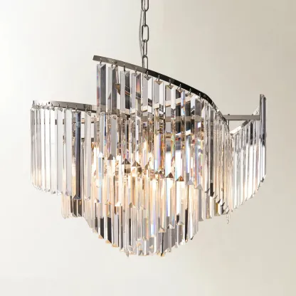 Modern Luxury Spiral-Shaped Clear Crystal Chandelier Image - 9
