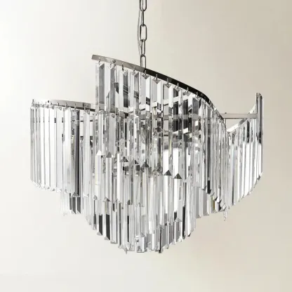 Modern Luxury Spiral-Shaped Clear Crystal Chandelier Image - 4