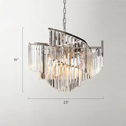 Modern Luxury Spiral-Shaped Clear Crystal Chandelier #size