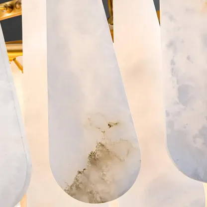 Luxury Living Room Teardrop Alabaster Sphere Chandelier Image - 9