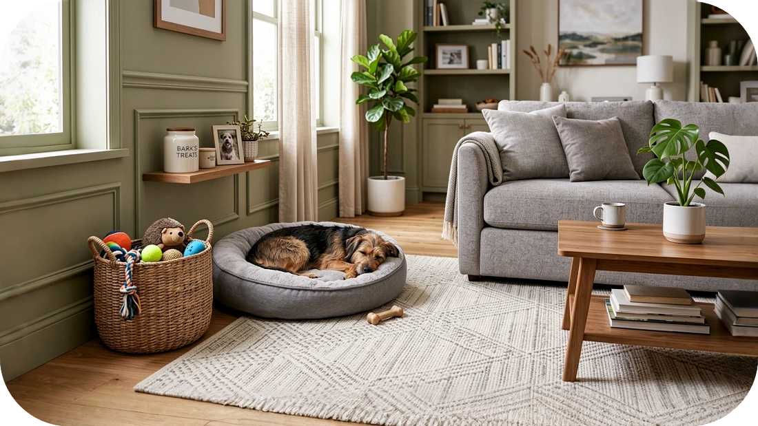 Living Room Corner with Pet-Friendly