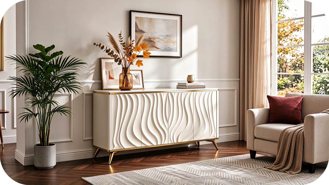 Living Room Corner Ideas with Storage Cabinet