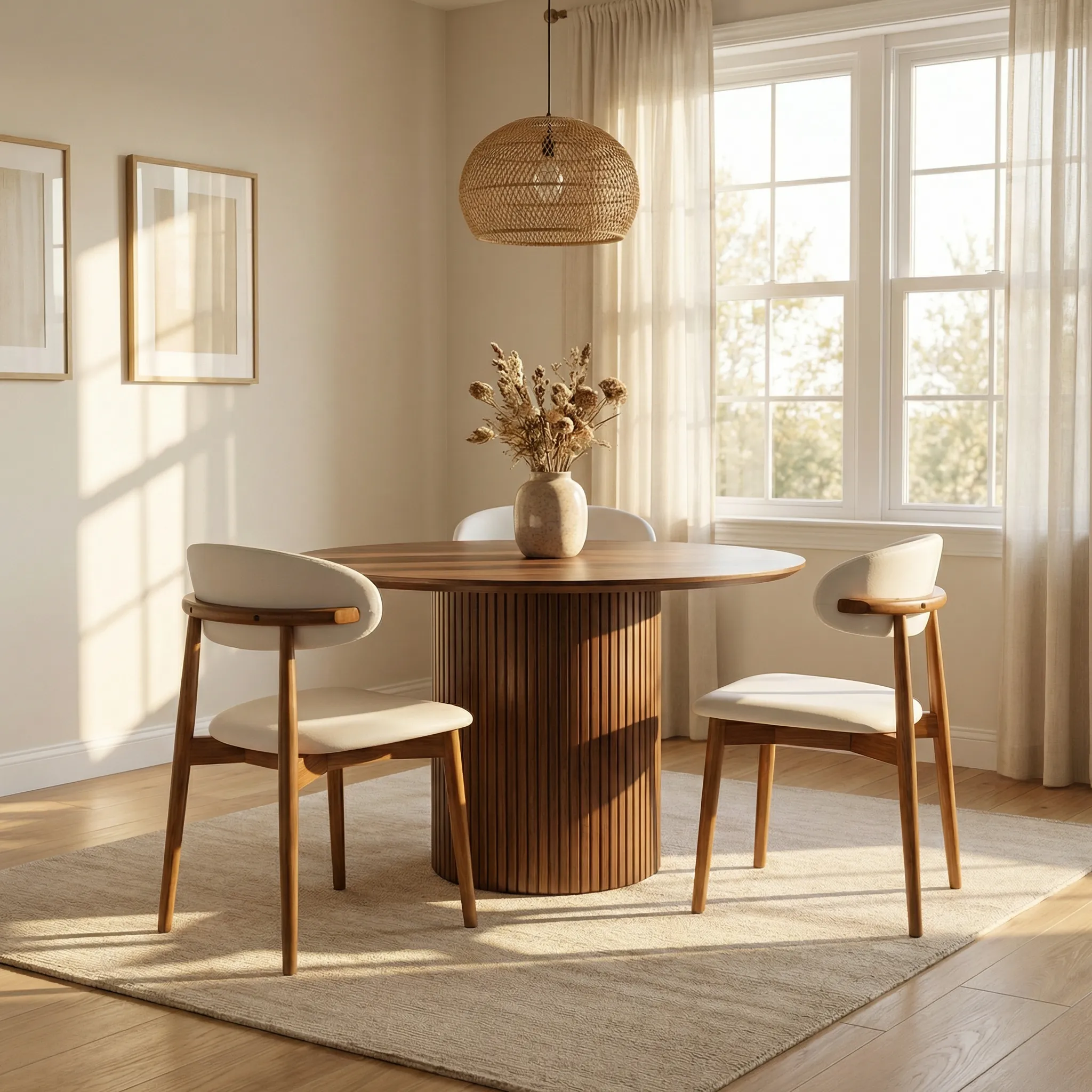 Mid-Century Modern Wooden Dining Chair Set of 2 Image - 1 | homeyfad