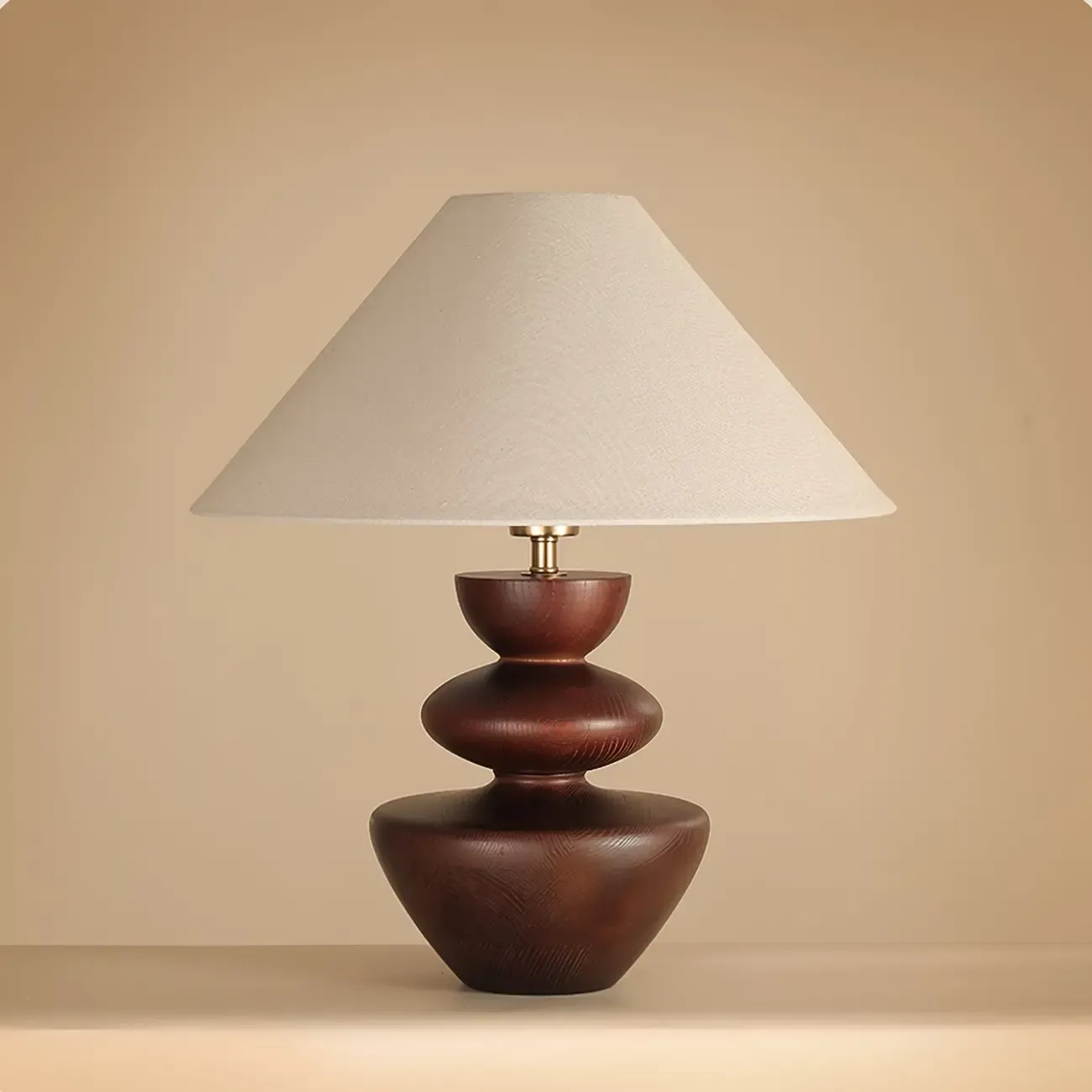 Mid-century Modern Wood Sculptural Living Room Table Lamp Image - 8
