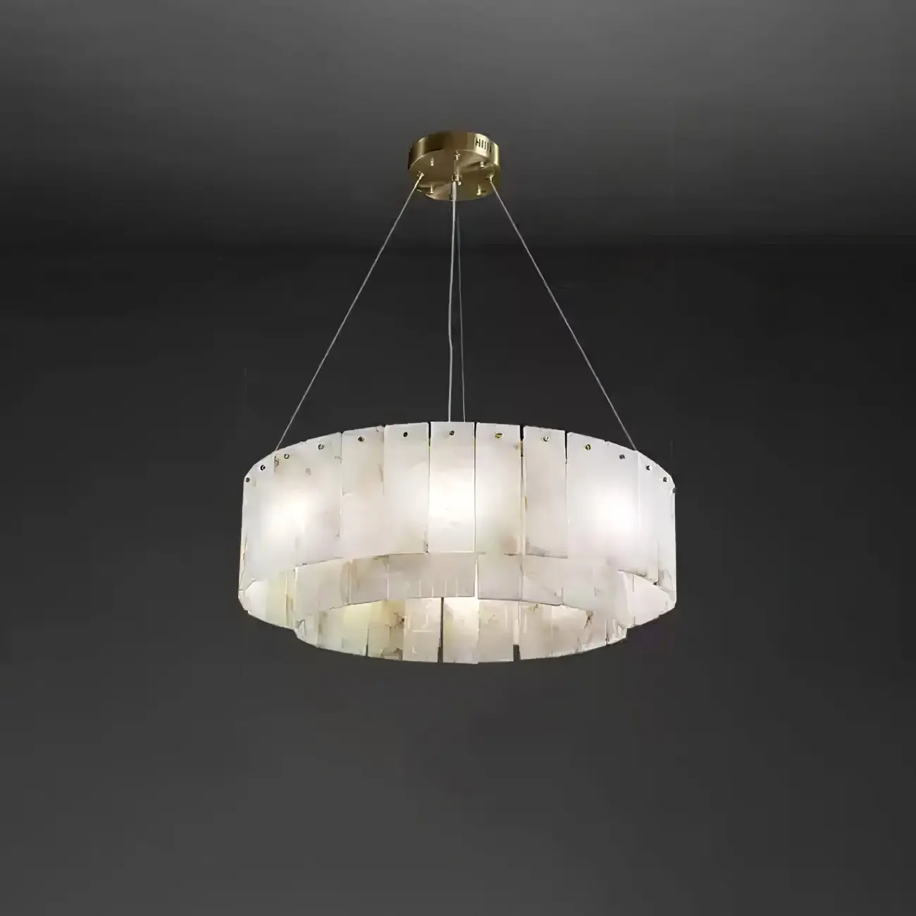 Art Deco Luxury Circular Hanging Alabaster Chandelier Image - 29 | homeyfad