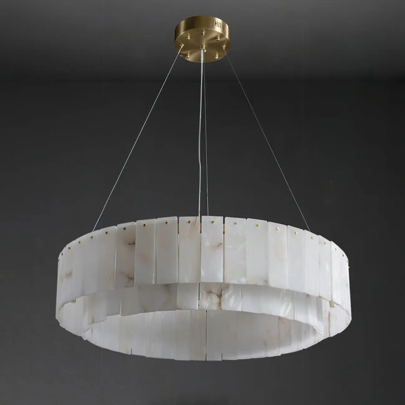 Art Deco Luxury Circular Hanging Alabaster Chandelier Image - 28 | homeyfad