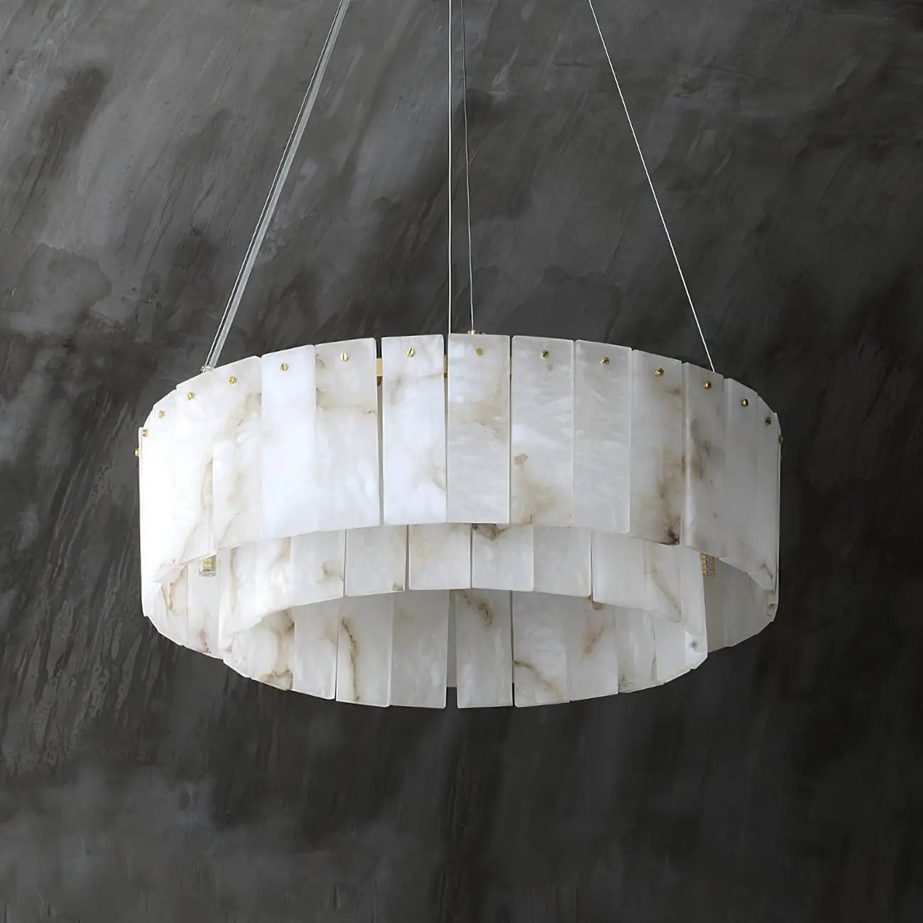 Art Deco Luxury Circular Hanging Alabaster Chandelier Image - 9 | homeyfad