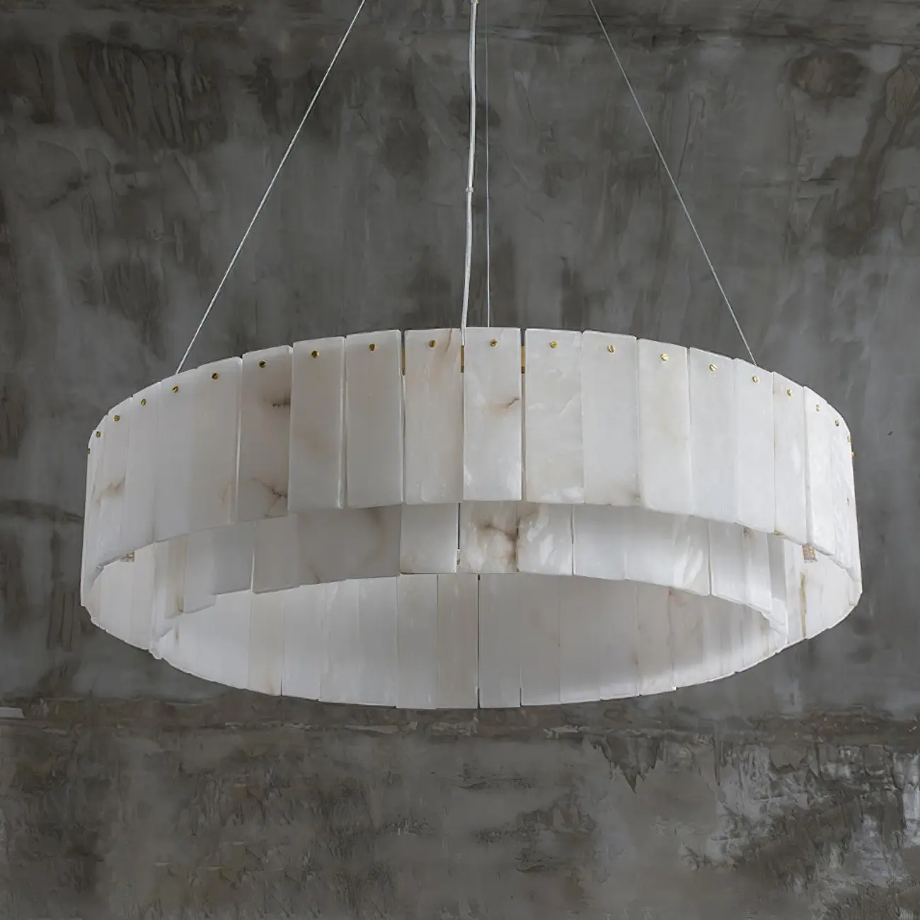 Art Deco Luxury Circular Hanging Alabaster Chandelier Image - 10 | homeyfad