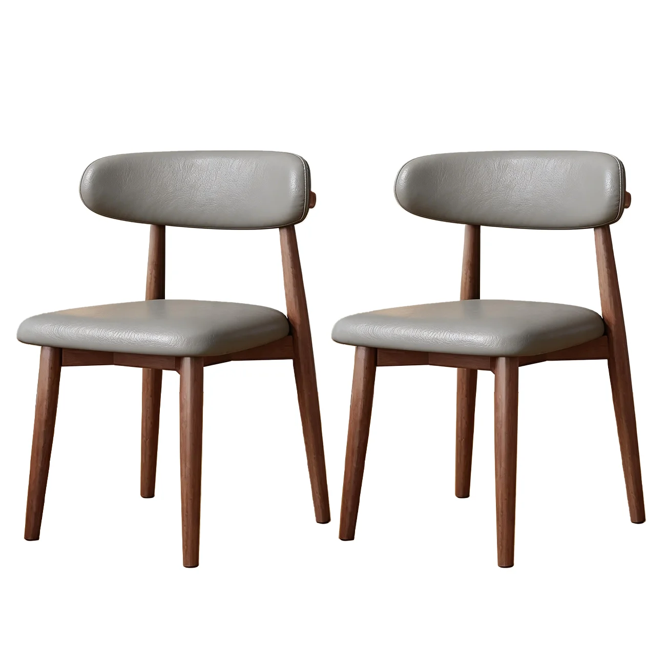 Mid-Century Modern Wooden Dining Chair Set of 2 Image - 31 | homeyfad