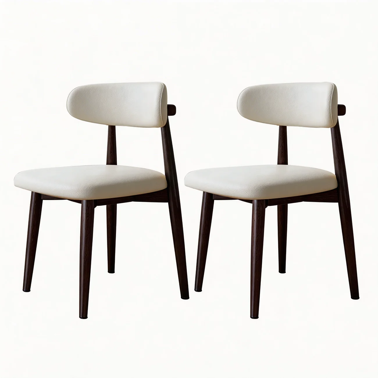 Mid-Century Modern Wooden Dining Chair Set of 2 Image - 29 | homeyfad