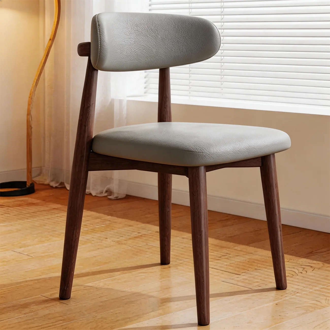 Mid-Century Modern Wooden Dining Chair Set of 2 Image - 20 | homeyfad