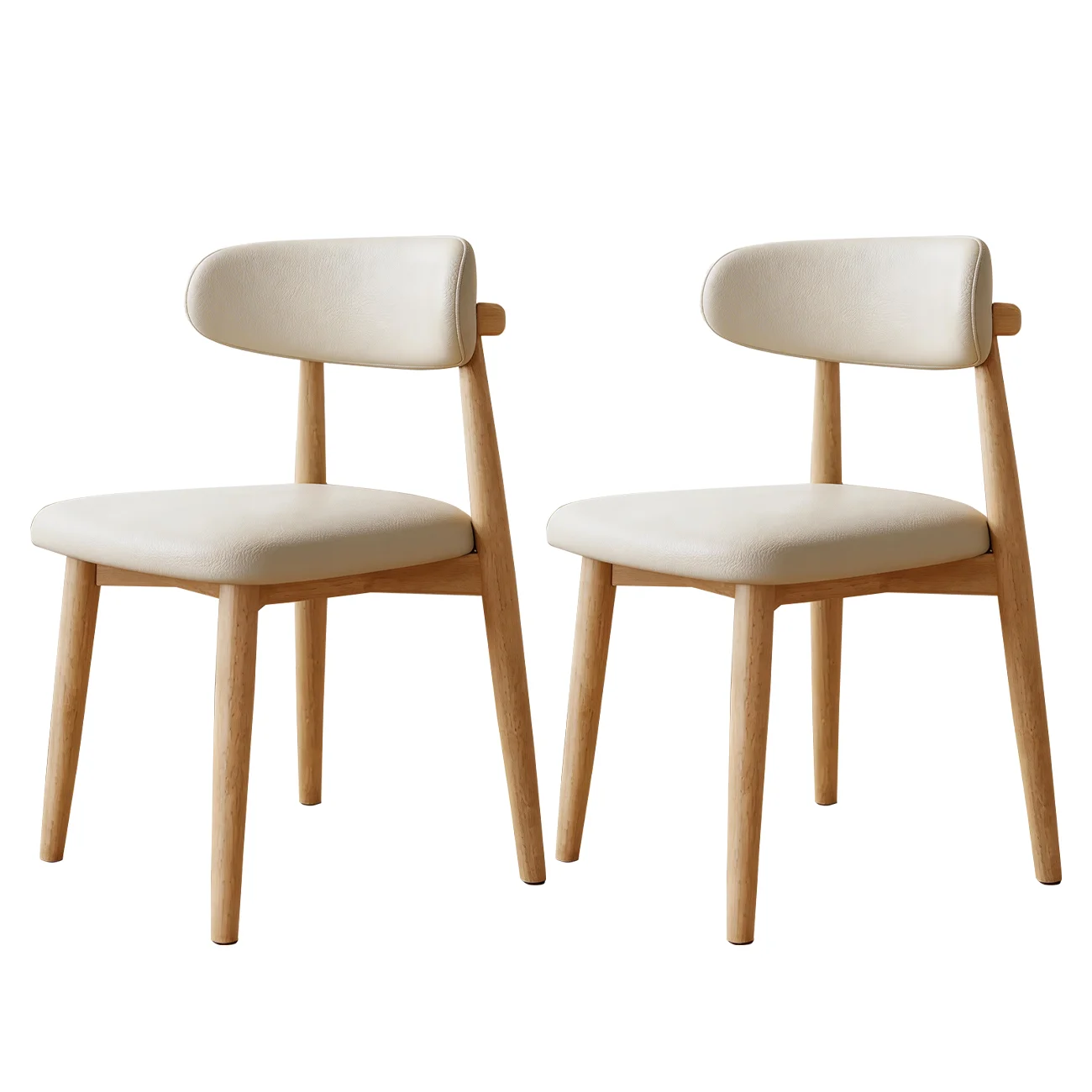 Mid-Century Modern Wooden Dining Chair Set of 2 Image - 30 | homeyfad