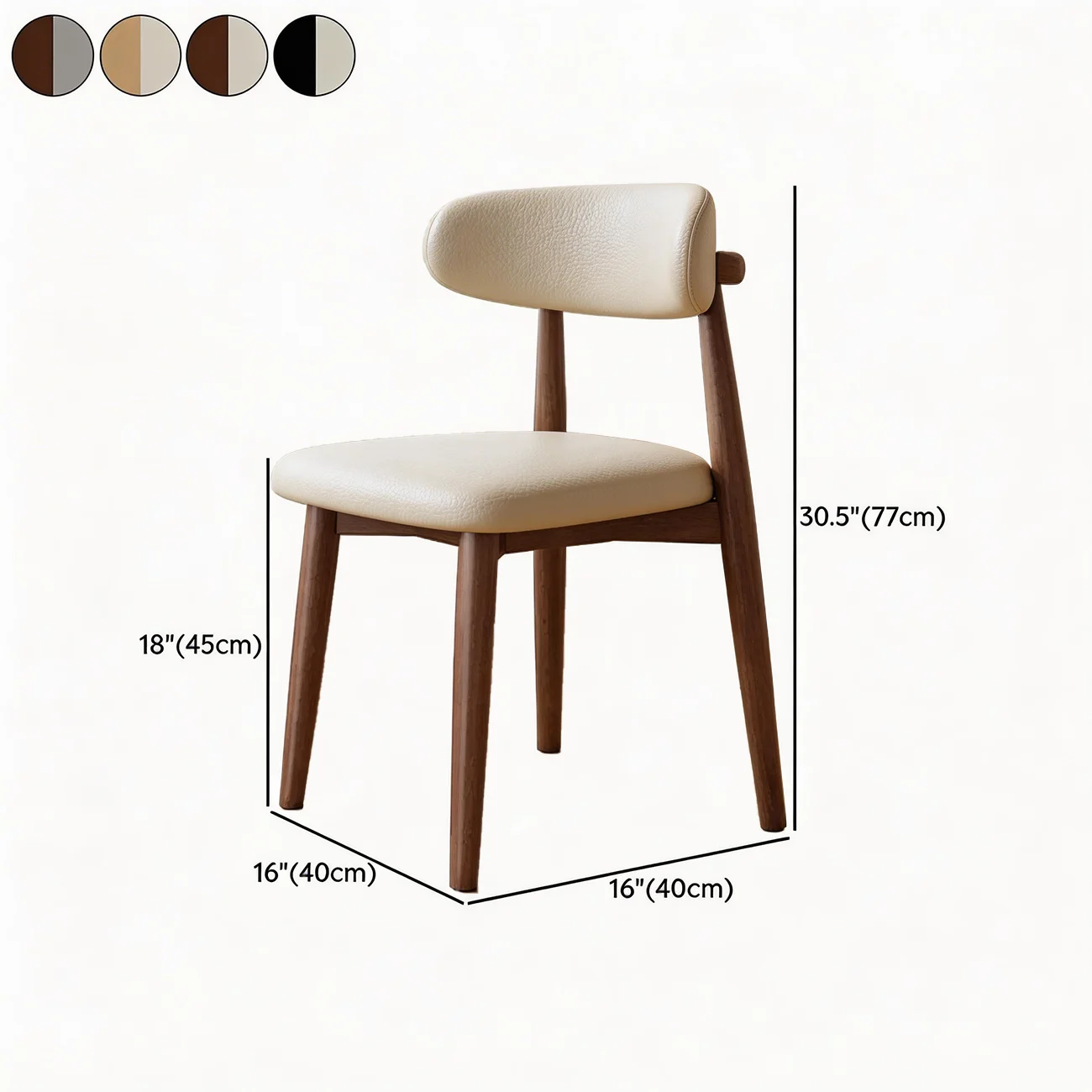 Mid-Century Modern Wooden Dining Chair Set of 2 Image - 16 | homeyfad