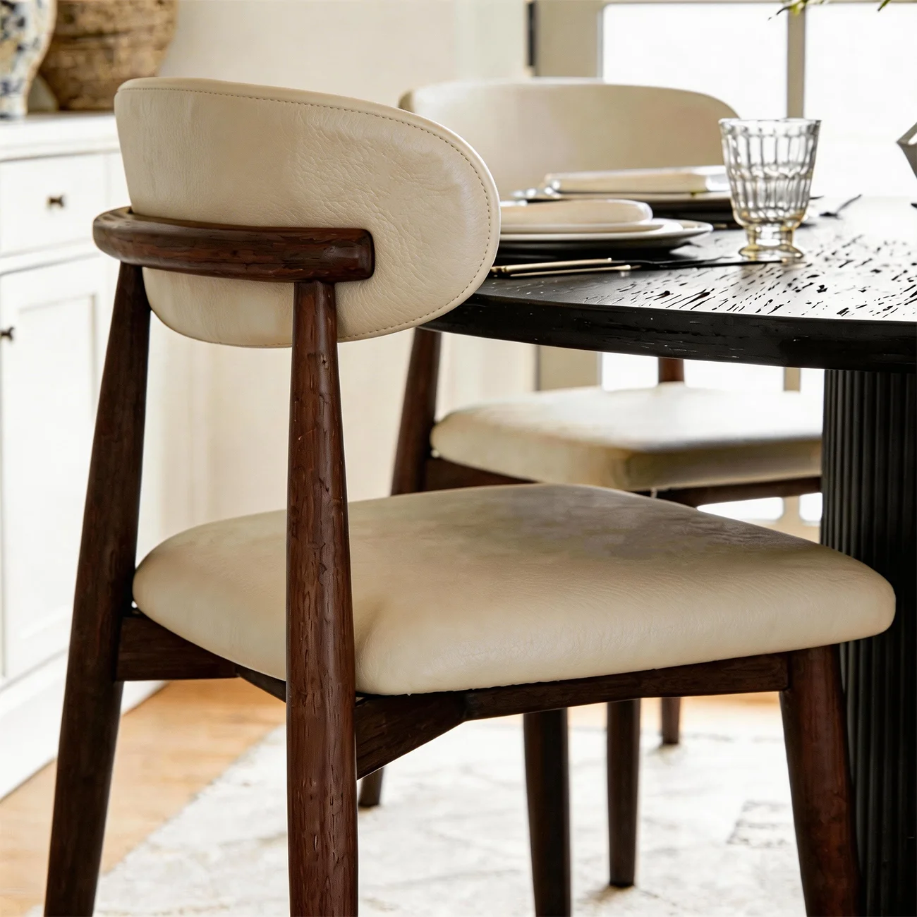 Mid-Century Modern Wooden Dining Chair Set of 2 Image - 10 | homeyfad