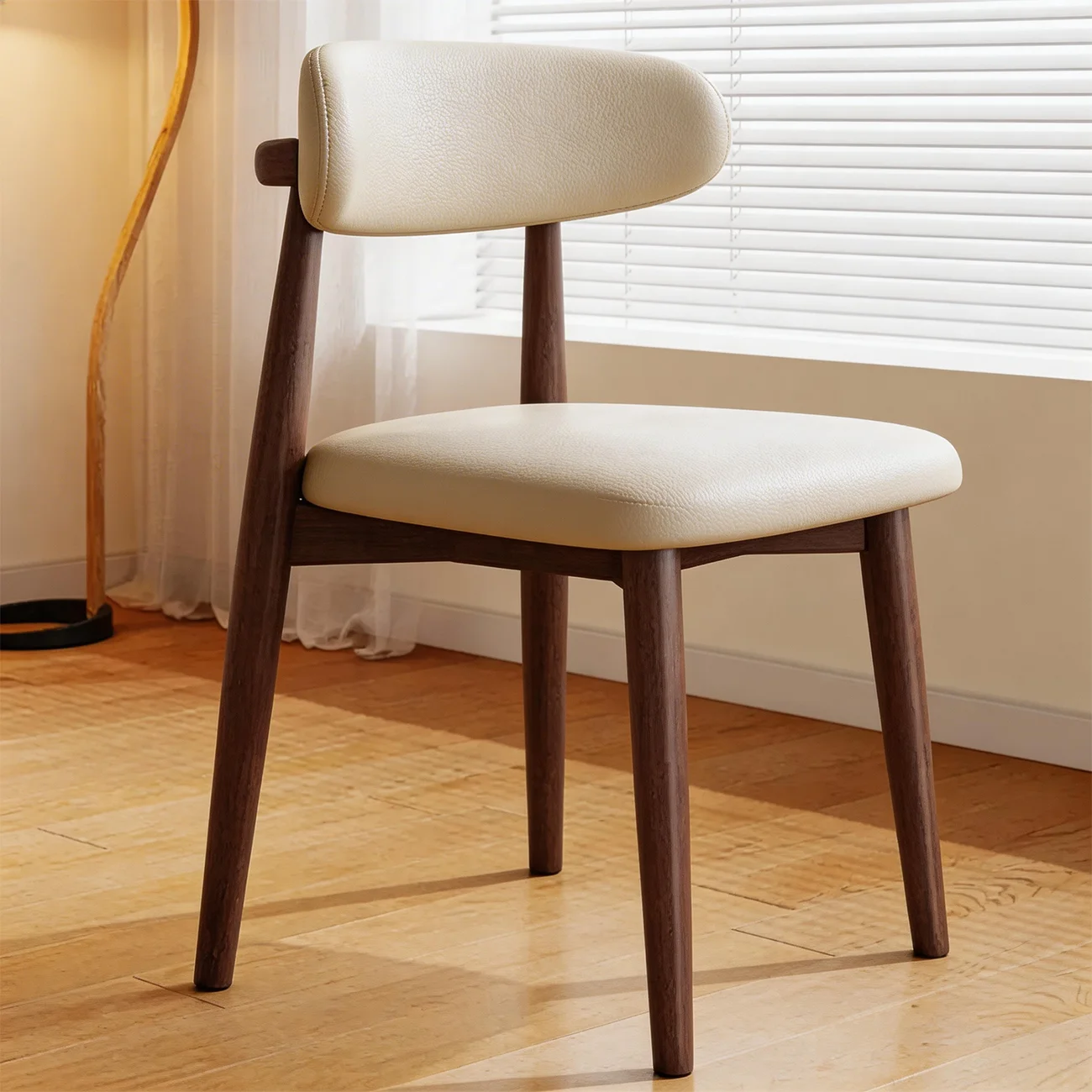 Mid-Century Modern Wooden Dining Chair Set of 2 Image - 13 | homeyfad