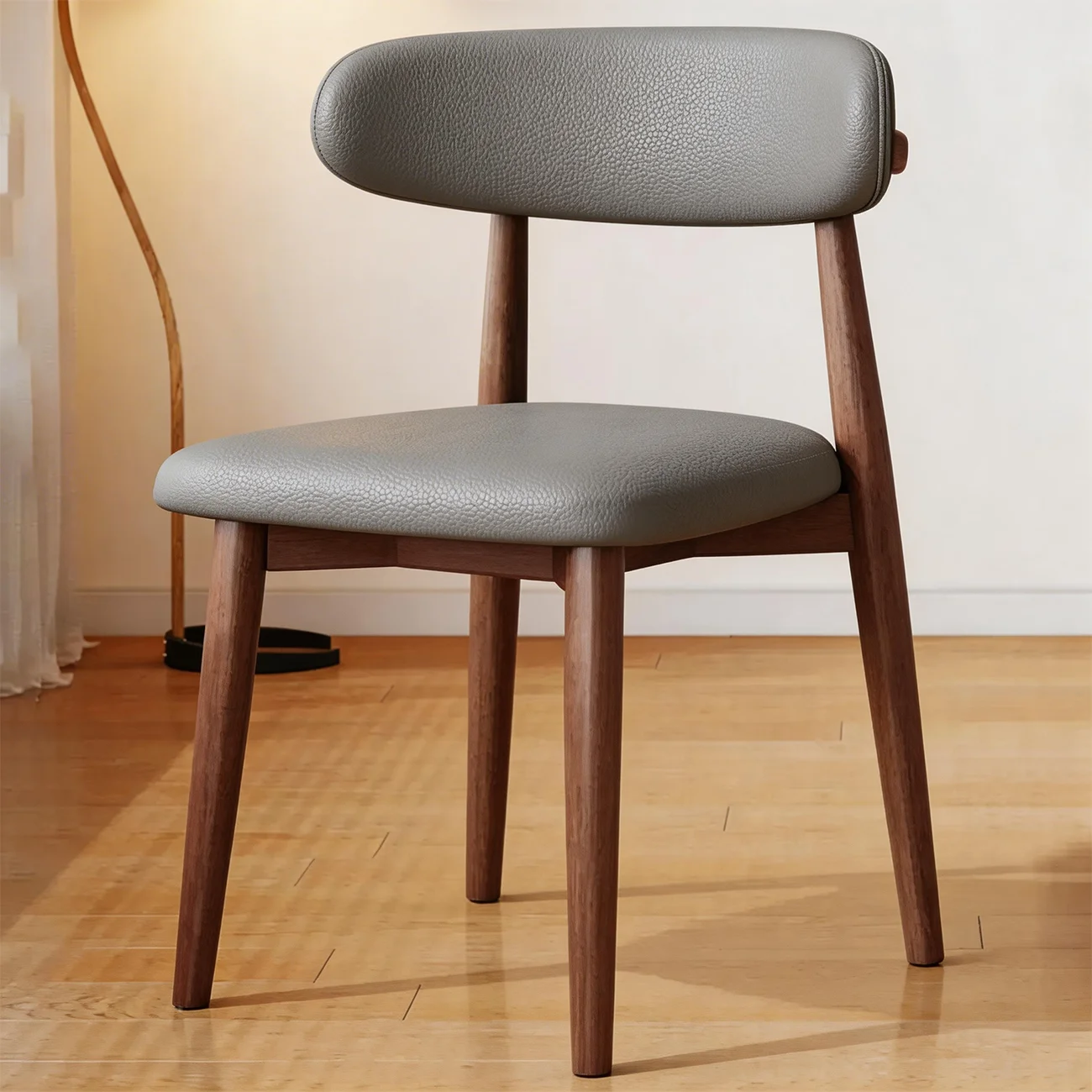 Mid-Century Modern Wooden Dining Chair Set of 2 Image - 14 | homeyfad