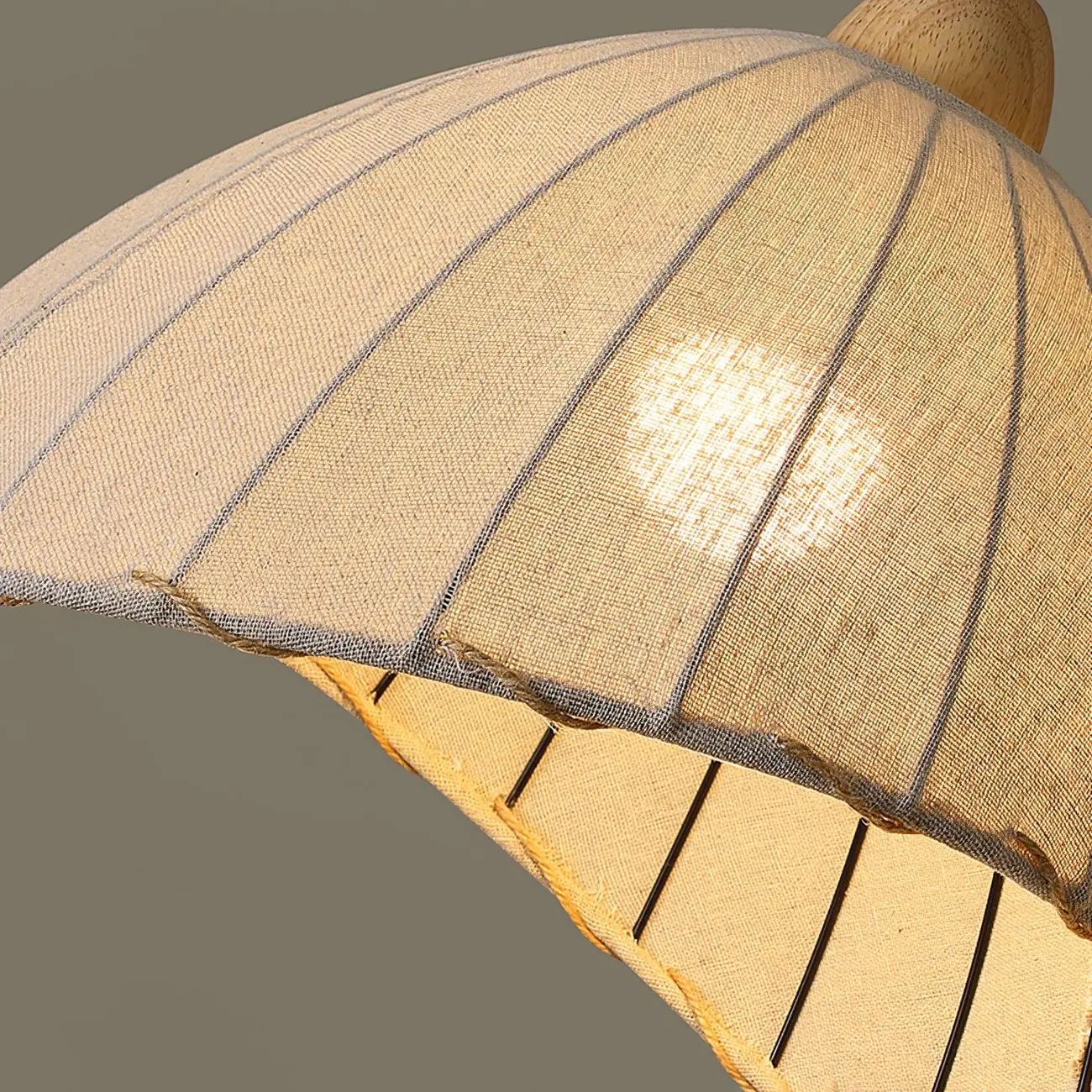 Rattan Fabric Pendant Lamp Beige Dome Shape For Kitchen Image - 20 | homeyfad