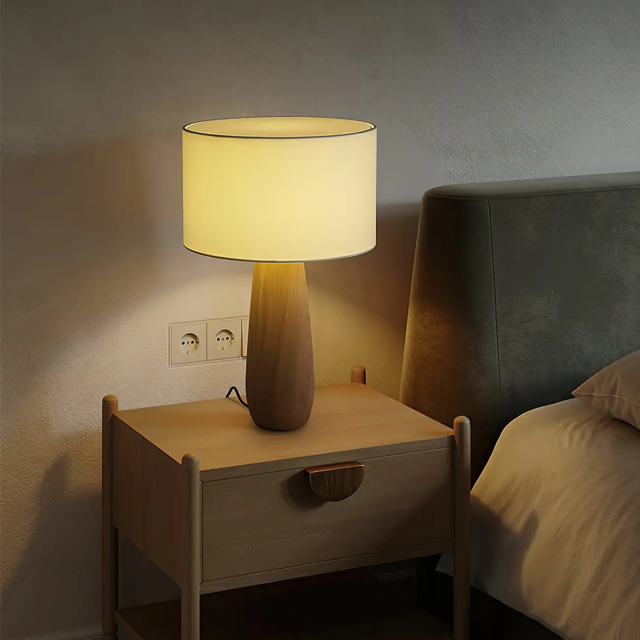 Organic Modernism Natural Wood Table Lamp For Living Room Image - 14 | homeyfad
