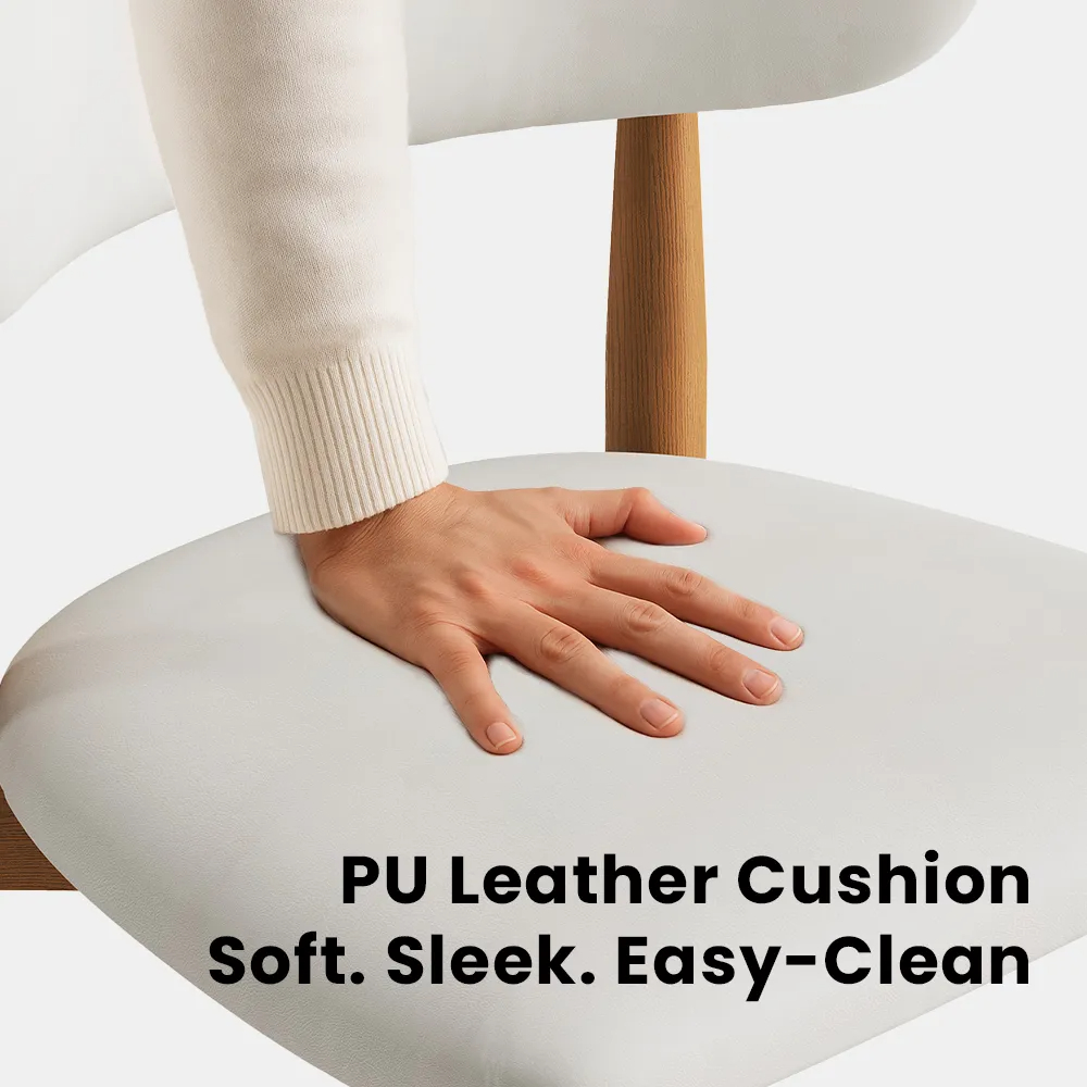 Modern Off-White Leather Curved Back Counter Bar Stools | homeyfad