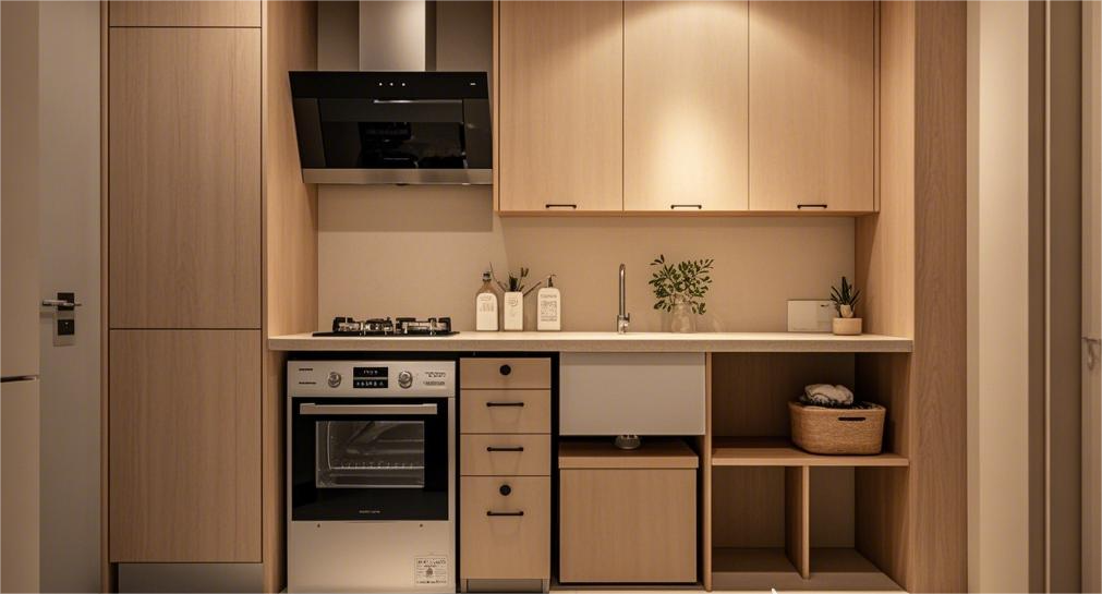  beige laundry room cabinets