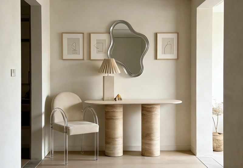 Travertine Stone Console Table