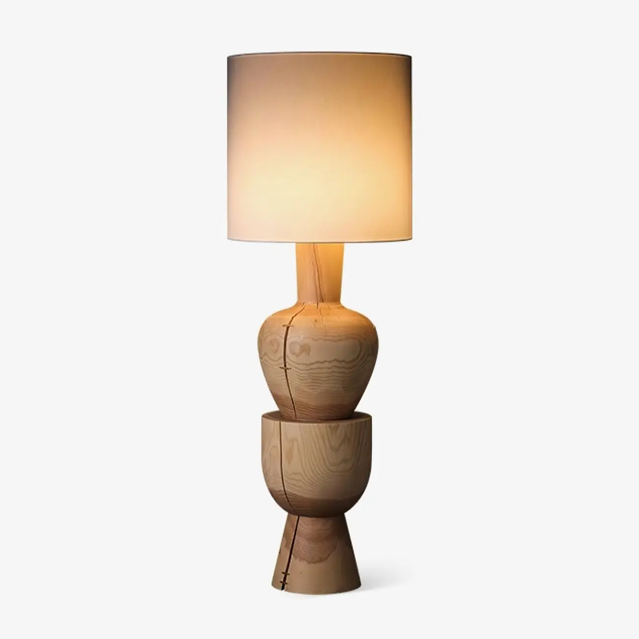 Wabi-sabi Modern Abstract Totem Pillar Wood Floor Lamp Image - 1 | homeyfad
